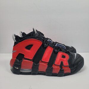 Nike Air More Uptempo Youth Red Black Sneakers DM0017-001 US Size 6Y